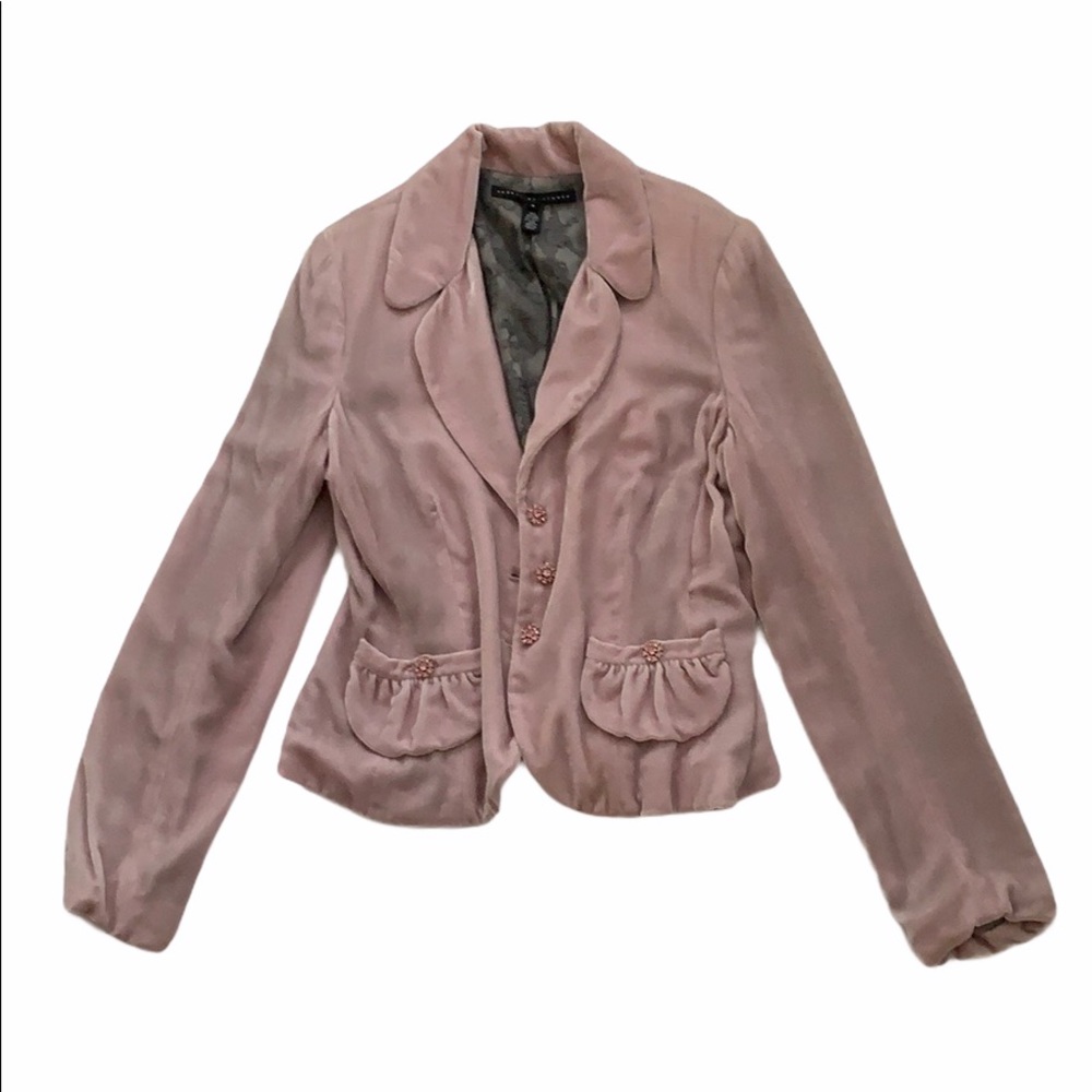 Robert Rodriguez Pink Rayon & Silk Velvet Blazer 8